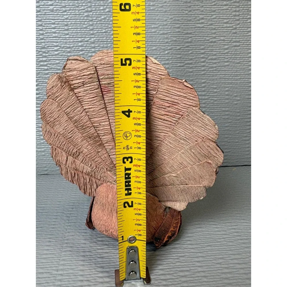 Molded Paper Turkey Figurine Thanksgiving Fall Decor‎ Rustic Folk Art 5 inch